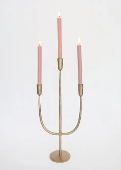 Afloral Antique Gold Candelabra Candle Holder - 21.5