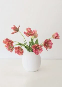 Afloral Artificial Parrot Tulip In Pink Green - 27.5