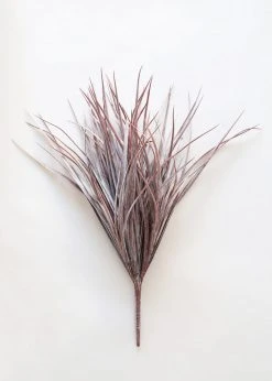 Afloral Indoor/Outdoor Grass Bush In Eggplant - 19" Artificial Plants