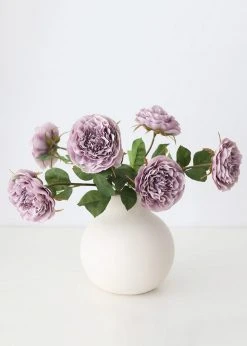Afloral Artificial Flowers Faux Cabbage Rose In Lavender - 21.25"