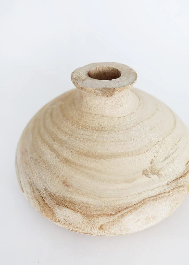 Afloral Natural Unpolished Paulownia Wood Vase - 5.25" Vases