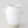 Afloral White Ceramic Urn Vase With Handles - 9.5"