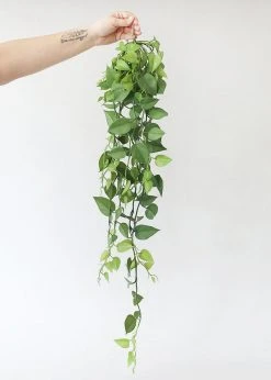 Afloral Artificial Plants Hanging Philodendron Bush - 49.5"