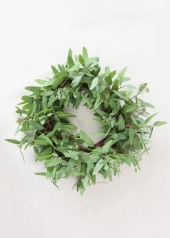 Afloral Real Touch Seeded Eucalyptus Leaf Wreath - 24
