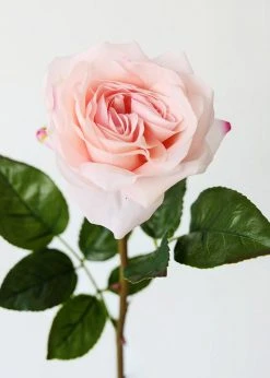 Afloral Real Touch Fake Flowers Rose In Pink - 23.5