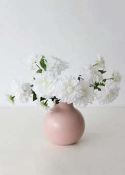 Afloral White Real Touch Dahlia Fake Flowers - 23.5" Artificial Flowers