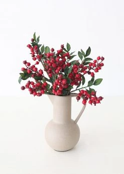 Afloral Artificial Plants Artificial Winter Red Berry Pick - 14