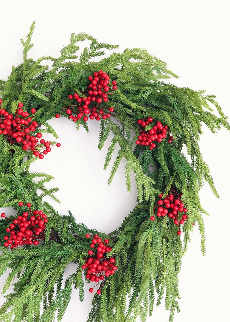 Afloral Christmas Red Artificial Berries Pick - 9" Artificial Plants