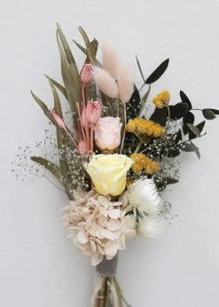 Afloral Dried Flowers Pink And Yellow Dried Flower Bouquet - 6.5-12