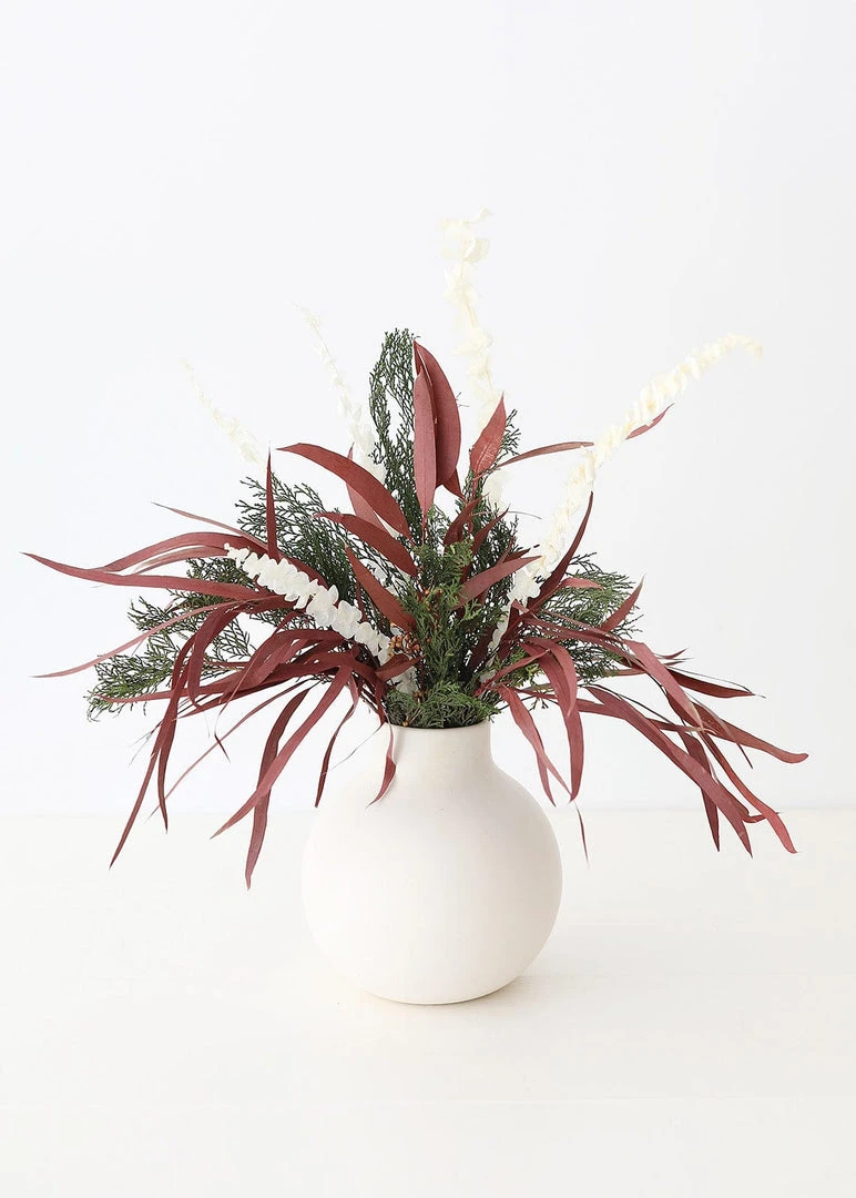 Afloral Preserved Burgundy Seeded Eucalyptus - 18-28" Dried Flowers