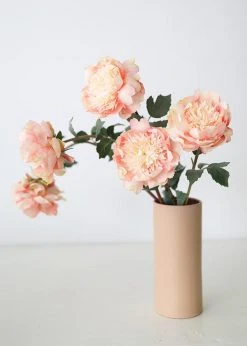 Afloral Artificial Peony Flower In Yellow Pink - 30.5