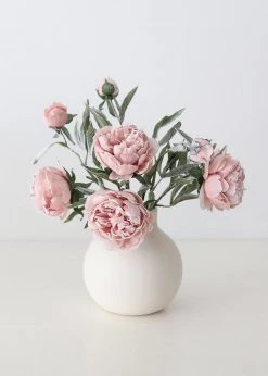 Afloral Artificial Flowers Artificial Snowy Pink Peony Flower - 27.5"