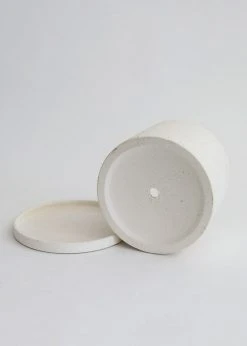 Afloral Speckled Ceramic Pot With Saucer - 5.5