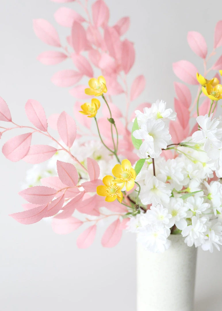 Afloral Artificial Plants Pink Artificial Ruscus Leaves - 26"