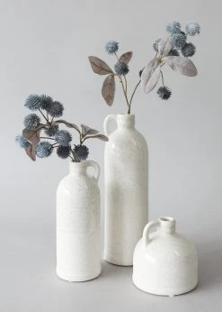 Afloral Artificial Globe Thistles In Blue Grey - 19.5