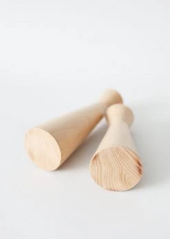 Afloral Set Of 2 - Modern Wooden Candle Holders - 5.5-7