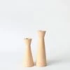 Afloral Set Of 2 - Modern Wooden Candle Holders - 5.5-7"