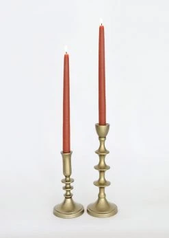 Afloral Set Of 2 Antique Gold Candle Holders - 7-10" Tools & Accents