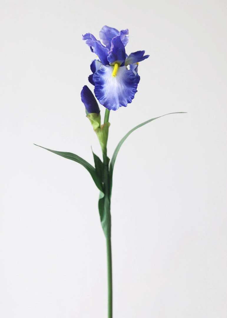 Afloral Artificial Bearded Iris In Violet Blue - 32" Artificial Flowers