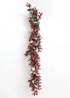 Afloral Outdoor Waterproof Holly Berry Christmas Garland - 4' Artificial Plants