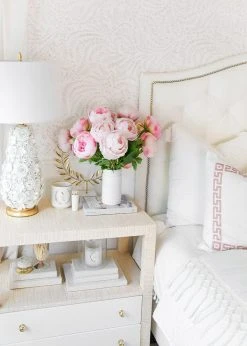 Afloral Vases Glass Hobnail Jar In White - 7.5