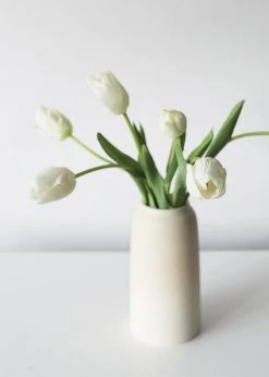 Afloral Bundle Of 5 Real Touch White Tulips - 22