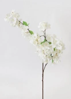 Afloral Artificial Flowers Faux Cherry Blossom In Cream White - 44"