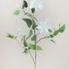 Afloral White Faux Clematis Flower Branch - 46" Artificial Flowers