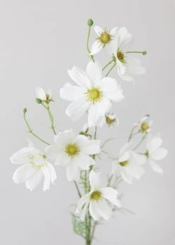 Afloral Artificial Flowers White Artificial Cosmos Flowers - 37"
