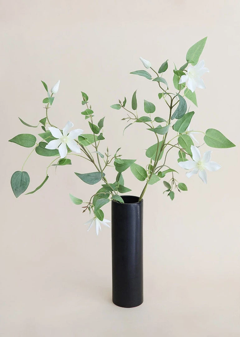 Afloral White Faux Clematis Flower Branch - 46" Artificial Flowers