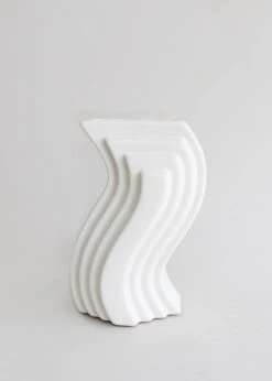 Vases Afloral Nordic Cream White Wave Vase - 8