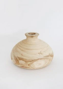 Afloral Natural Unpolished Paulownia Wood Vase - 5.25" Vases