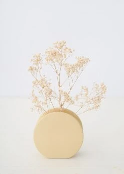 Afloral Matte Yellow Ceramic Circle Vase - 5.5