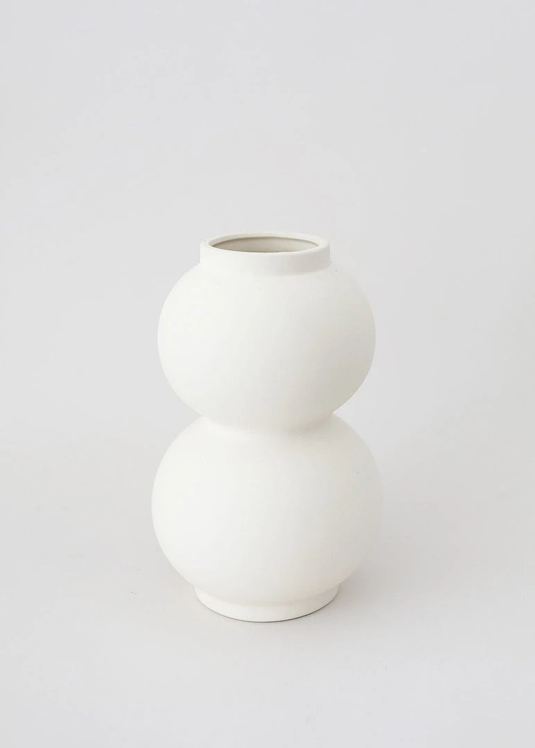 Afloral Matte Ceramic Double Orb Vase - 8"