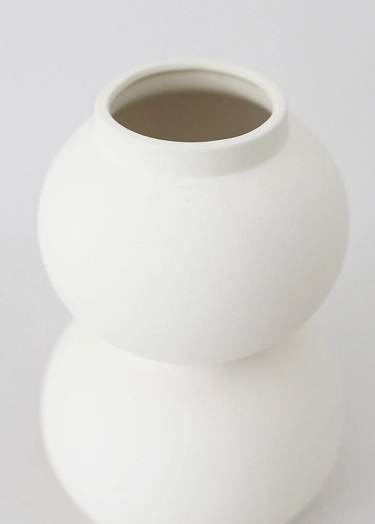 Afloral Matte Ceramic Double Orb Vase - 8"