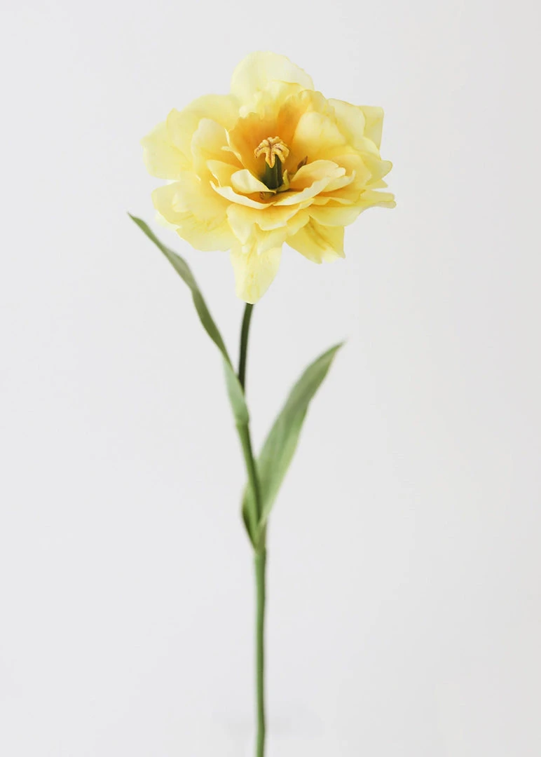 Afloral Ruffle Yellow Faux Tulip Flower - 25"