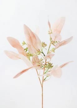 Afloral Fake Seeded Eucalyptus Leaves In Blush - 18"