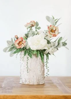 Afloral Natural Touch Peony In Cream White - 30