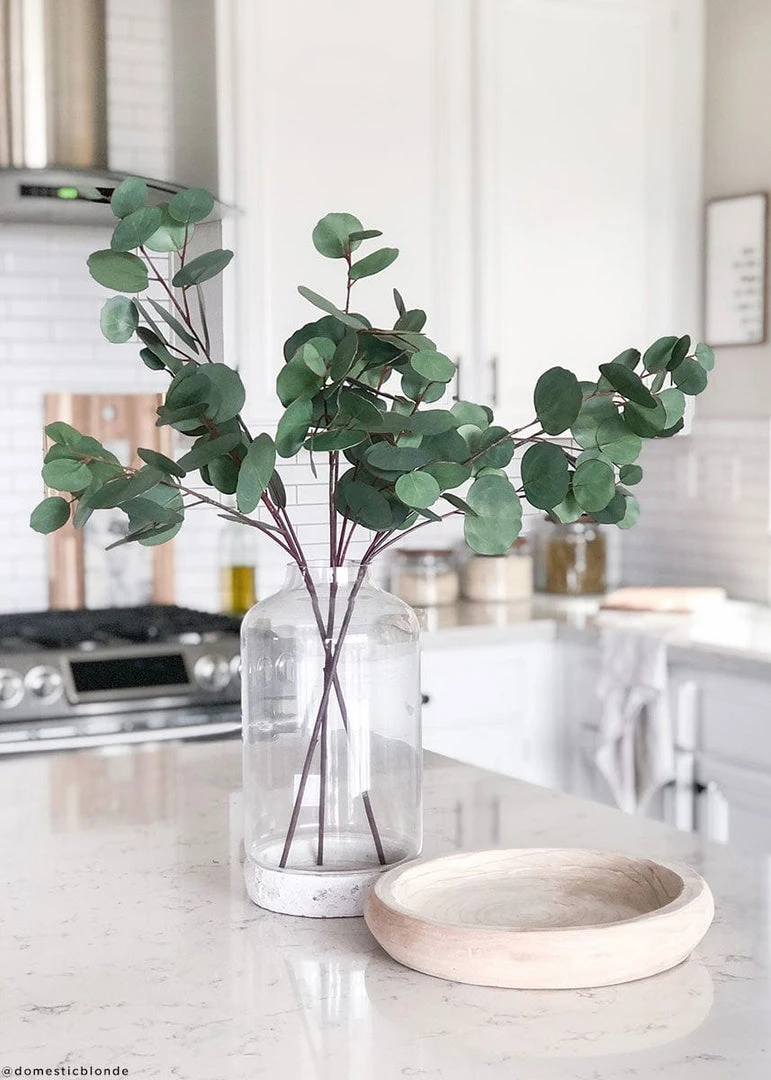 Afloral Artificial Plants Real Touch Silver Dollar Eucalyptus - 30"