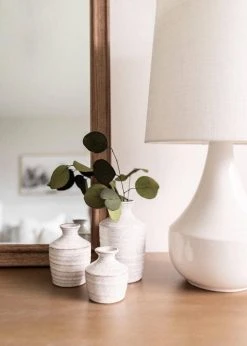 Afloral Hari Bud Vase In Distressed White Ceramic - 4.5