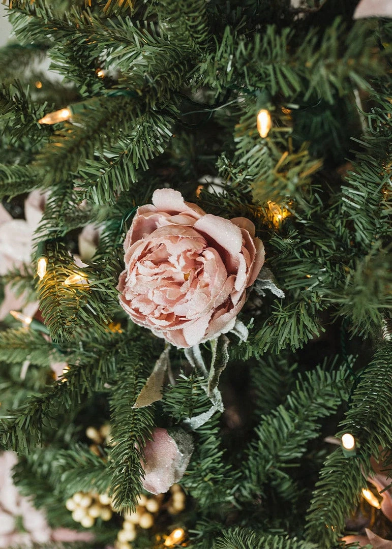 Afloral Artificial Flowers Artificial Snowy Pink Peony Flower - 27.5"